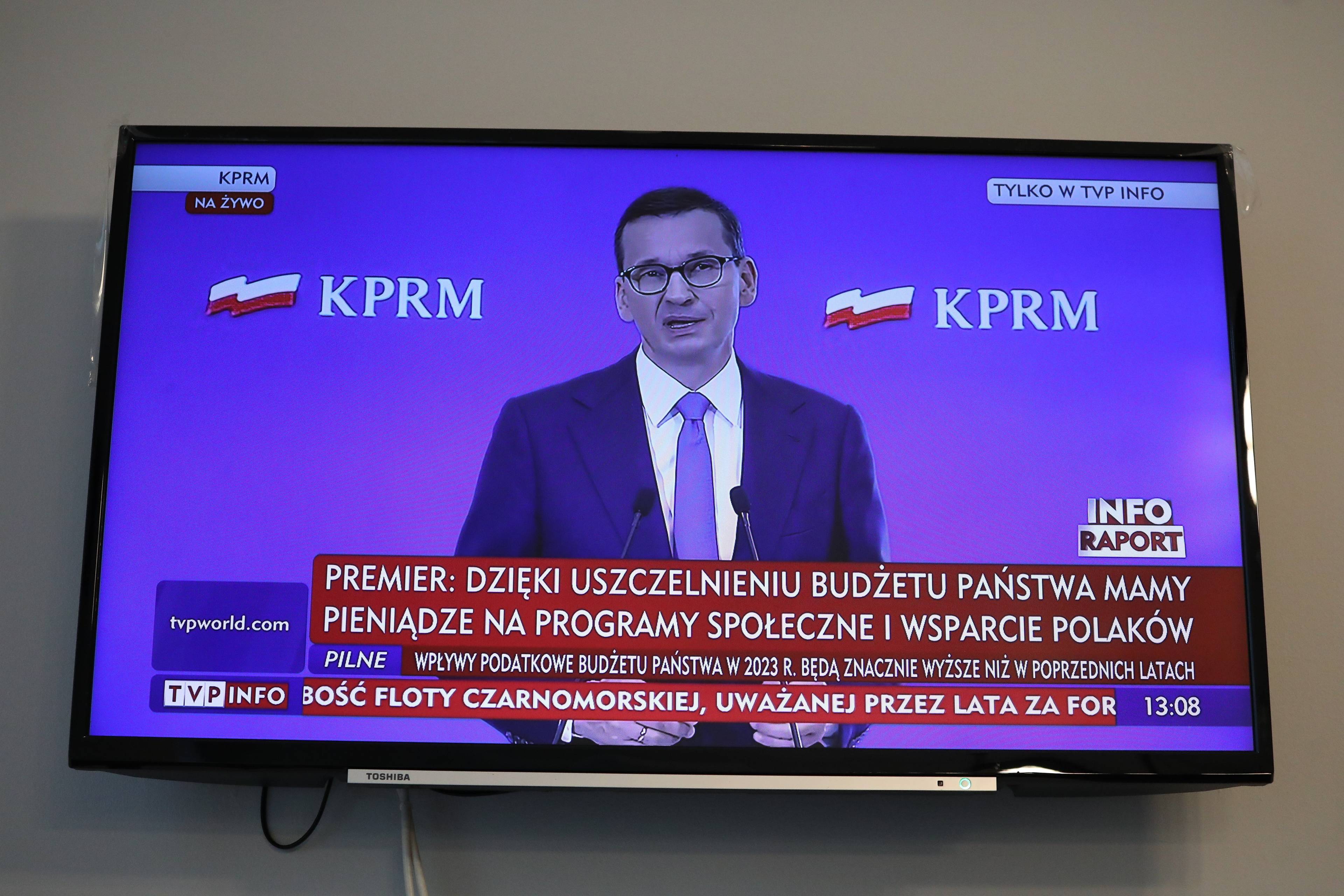 Konferencja prasowa premiera Mateusza Morawieckiego w Warszawie
