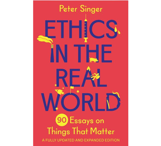 okładka książki: na czerwonym tle duże litery: Ethics in The Real World
