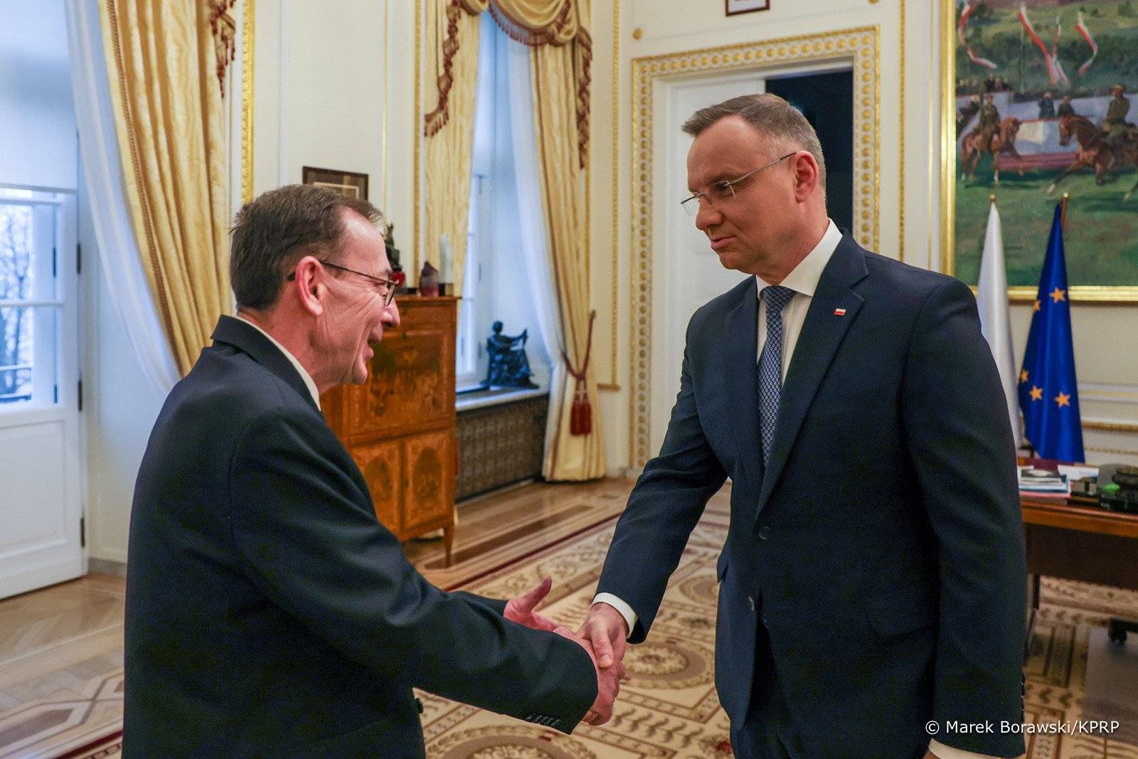 Mariusz Kamiński podczas spotkania z prezydentem Dudą po wyjściu z więzienia, Fot. Marek Borawski, Kancelaria Prezydenta
