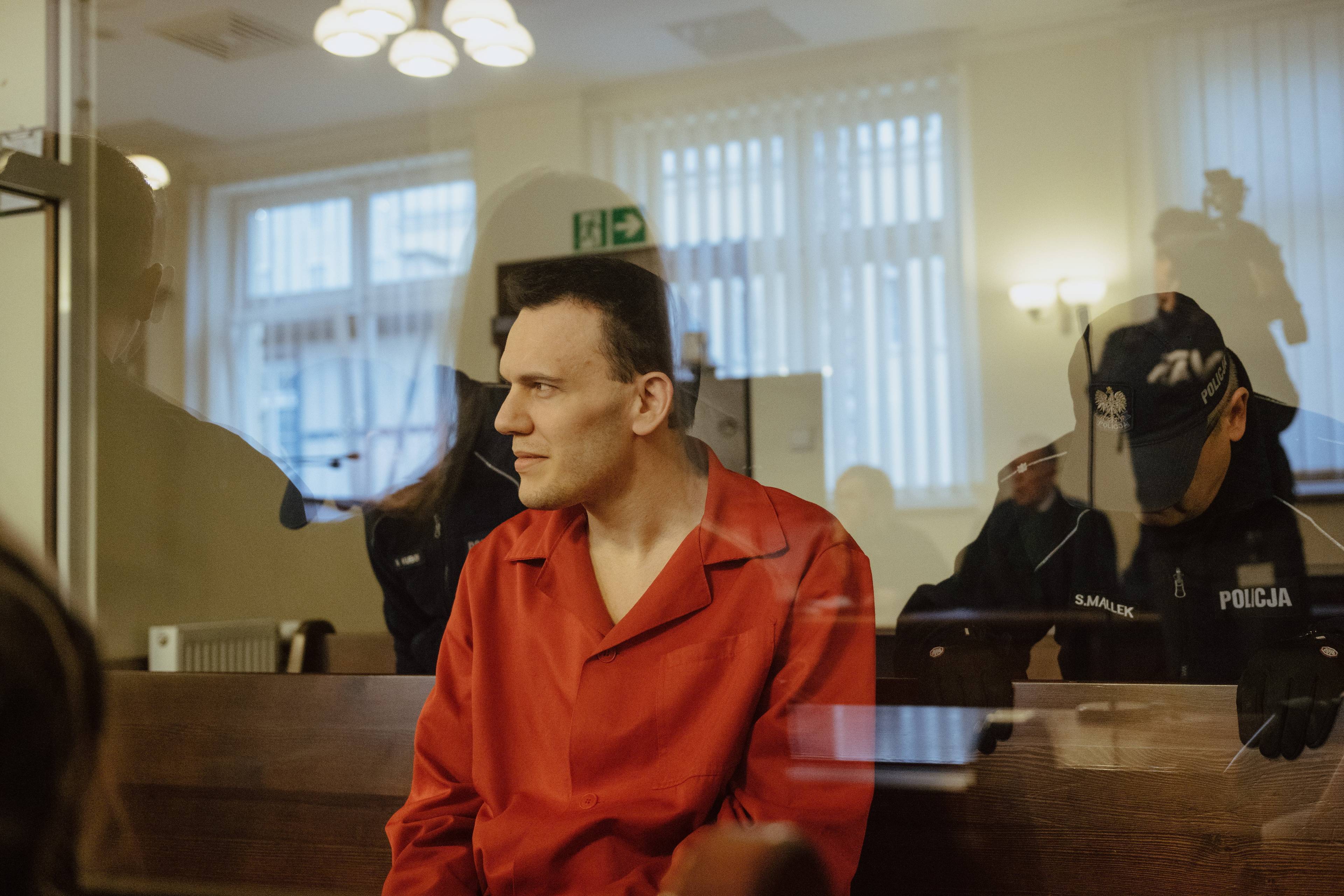Stefan Wilmont, zabójca Pawła Adamowicza podczas ogłoszenia prawomocnego wyroku