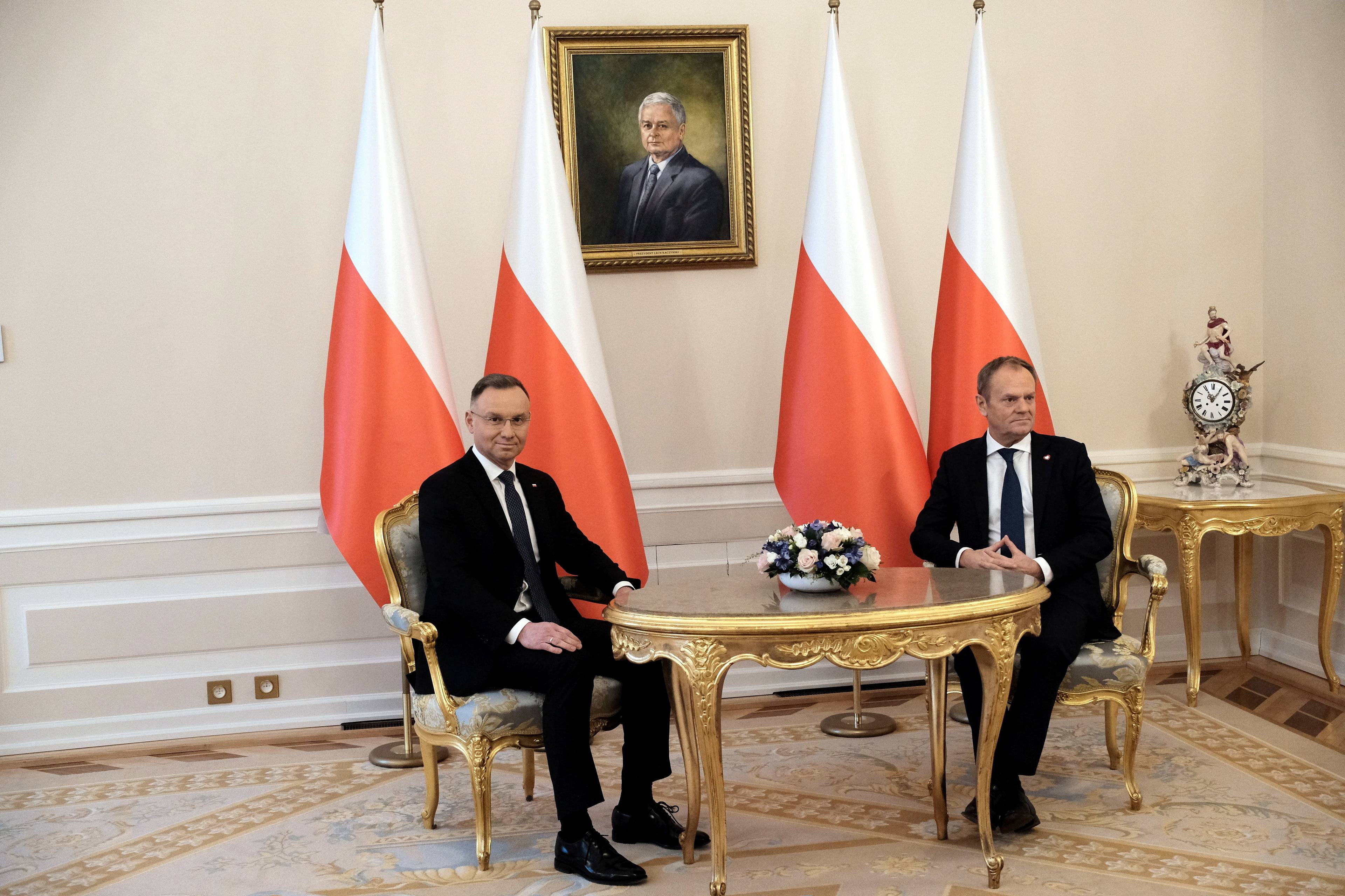 Spotkanie prezydenta RP Andrzeja  Dudy z premierem Donaldem Tuskiem w sprawie Kaminskiego i Wasika