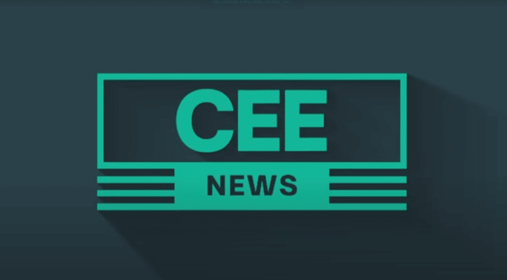 Logo portalu CEE News. Na szarym polu zielona ramka, duży zielony napis CEE, pod spodem mniejszymi literami NEWS