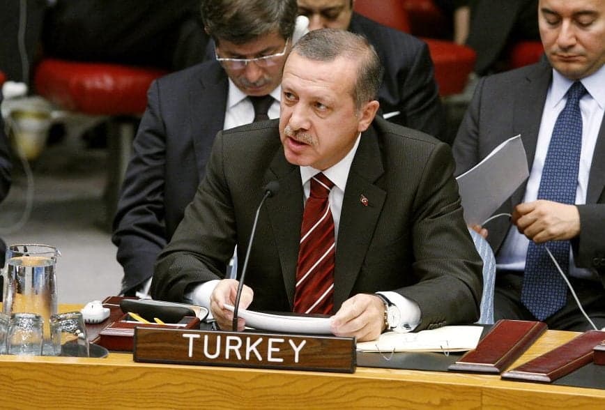Recep Tayyip Erdogan, Prime Minister of Turkey, addresses the Security Council Summit on nuclear non-proliferation and disarmament. The Summit unanimously adopted resolution 1887 (2009), expressing the Security Council's resolve to create the conditions for a world without nuclear weapons.24/Sep/2009. United Nations, New York. UN Photo/Eskinder Debebe. www.unmultimedia.org/photo/