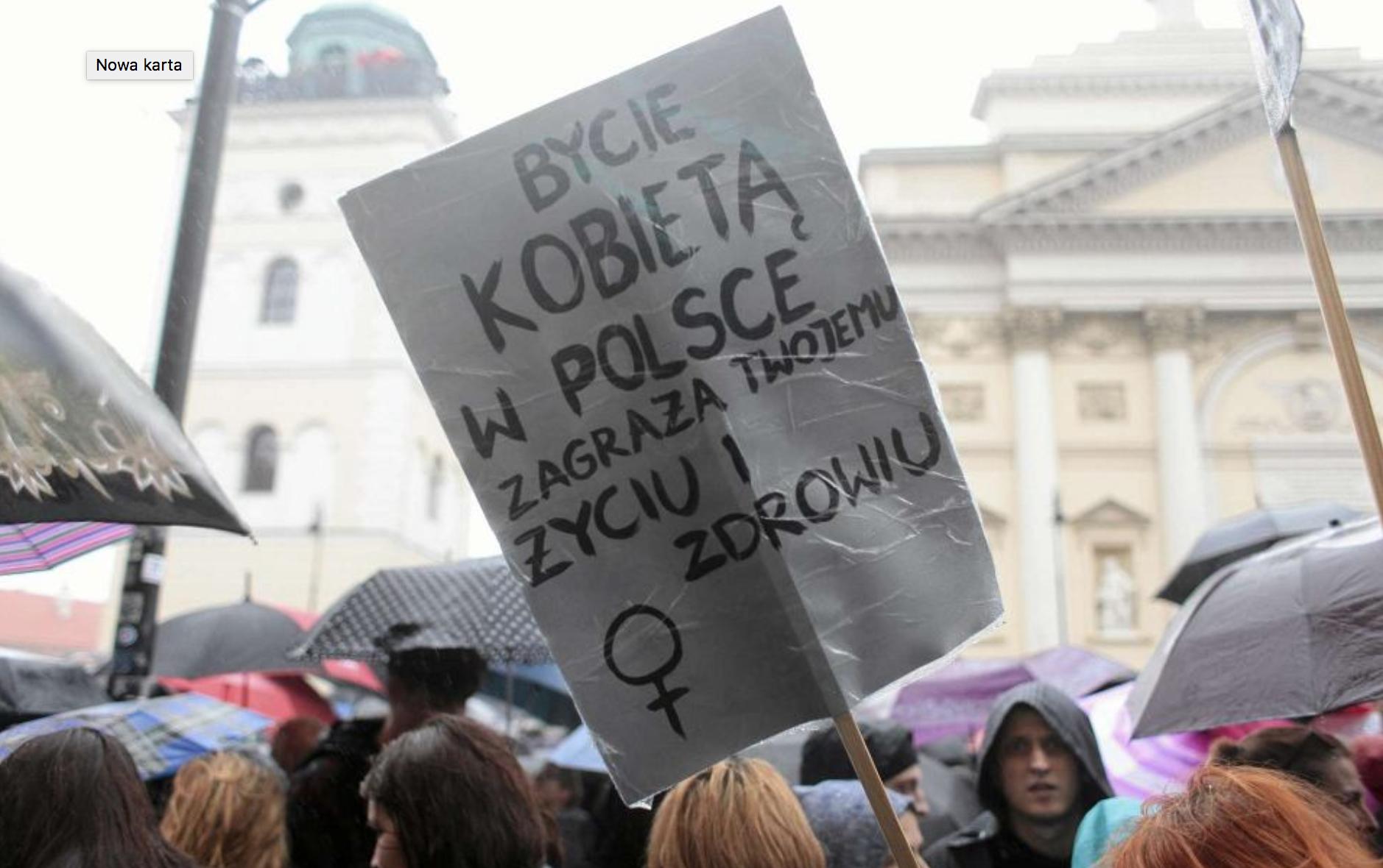 Transparent z demonstracji w obronie praw kobiet
