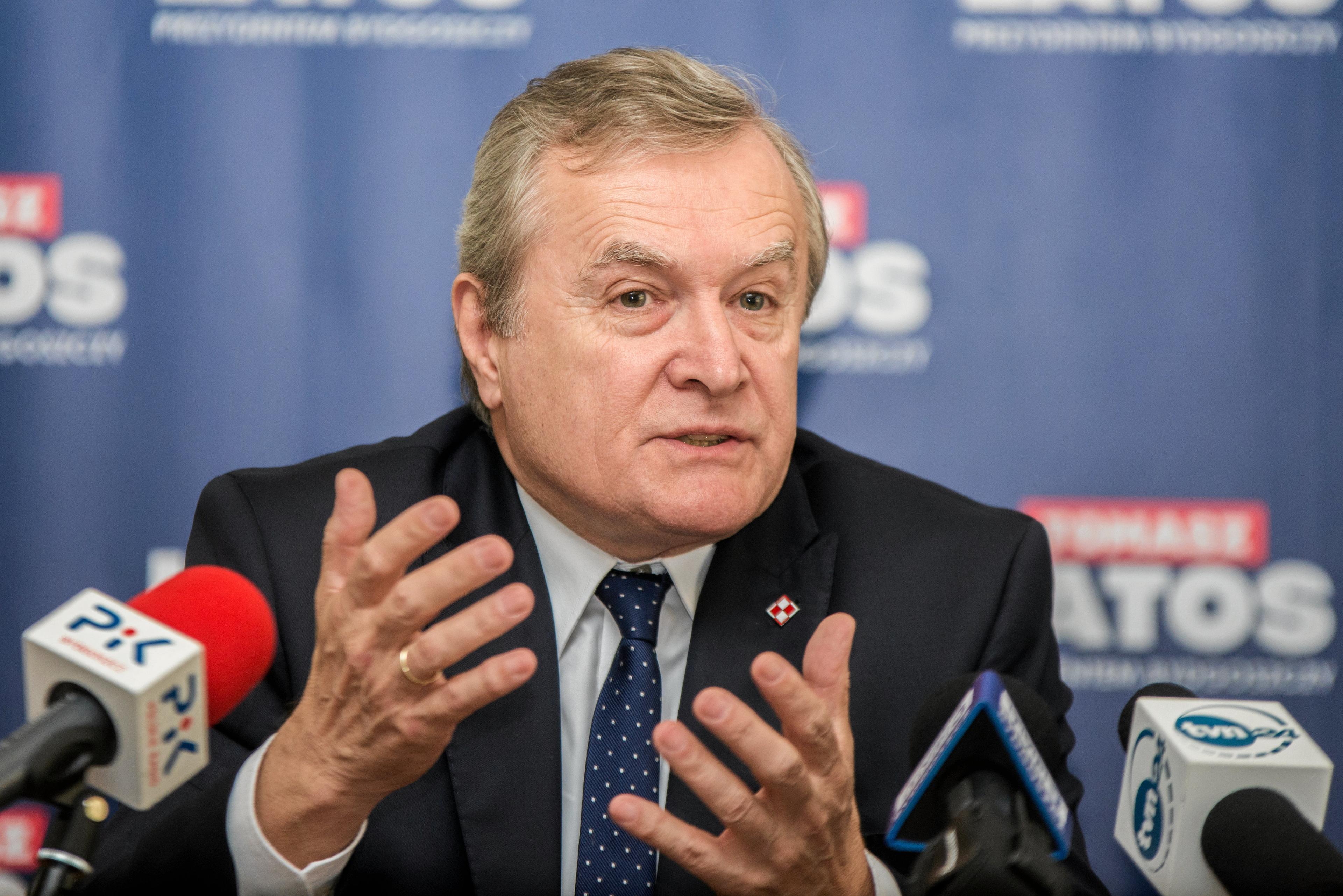 12.10.2018 Bydgoszcz , minister kultury Piotr Glinski podczas konferencji prasowej kandydata na prezydenta Bydgoszczy Tomasza Latosa .
Fot. Lukasz Antczak / Agencja Gazeta
