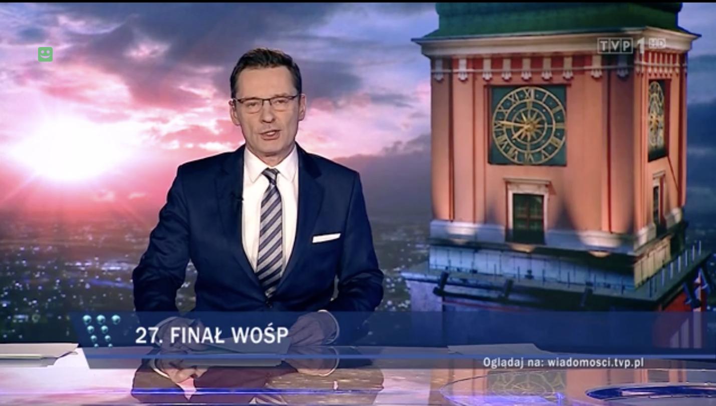 Wielka Orkiestra Świątecznej Pomocy, Wiadomości TVP, 13 stycznia 2019