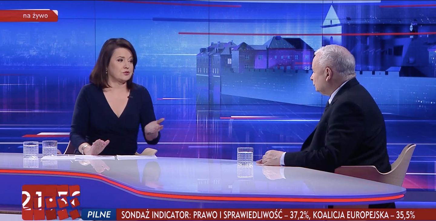 Danuta Holecka, Jarosław Kaczyński, Gość Wiadomości, TVP, 24 maja 2019