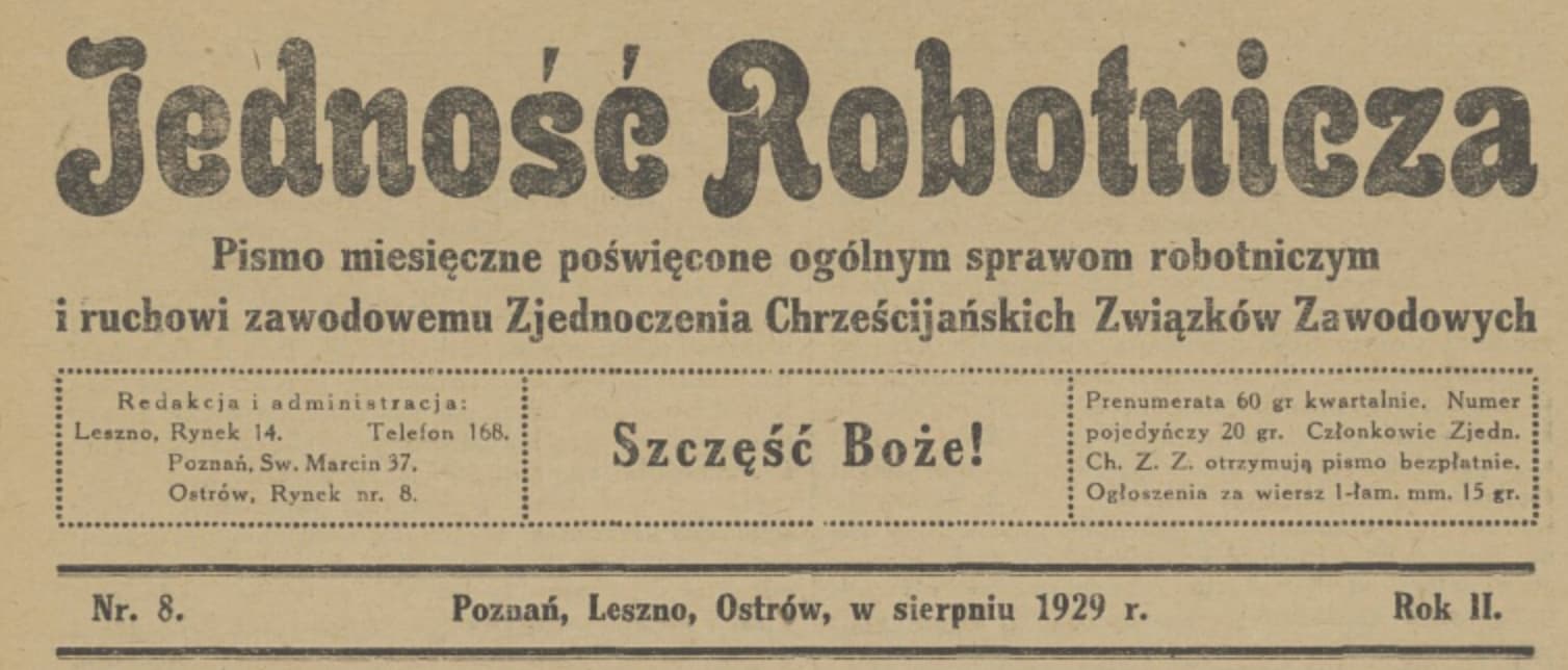 "Jedność Robotnicza", 1929
