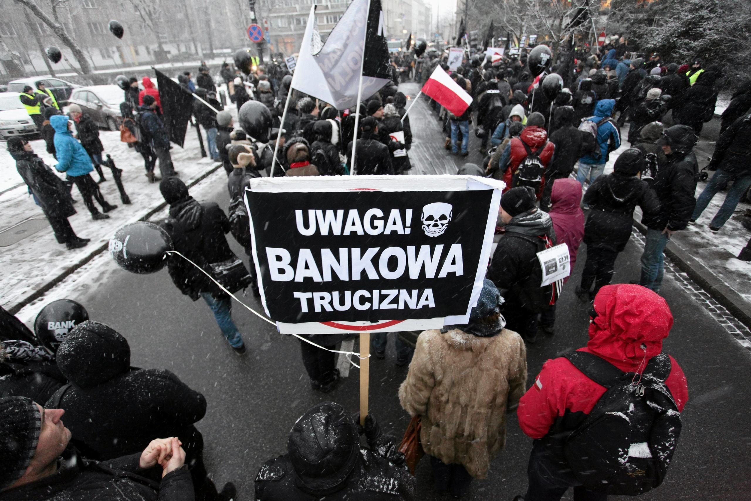 15.01.2016 Warszawa , demonstracja frankowiczow pod Sejmem .
Fot . Slawomir Kaminski / Agencja Gazeta