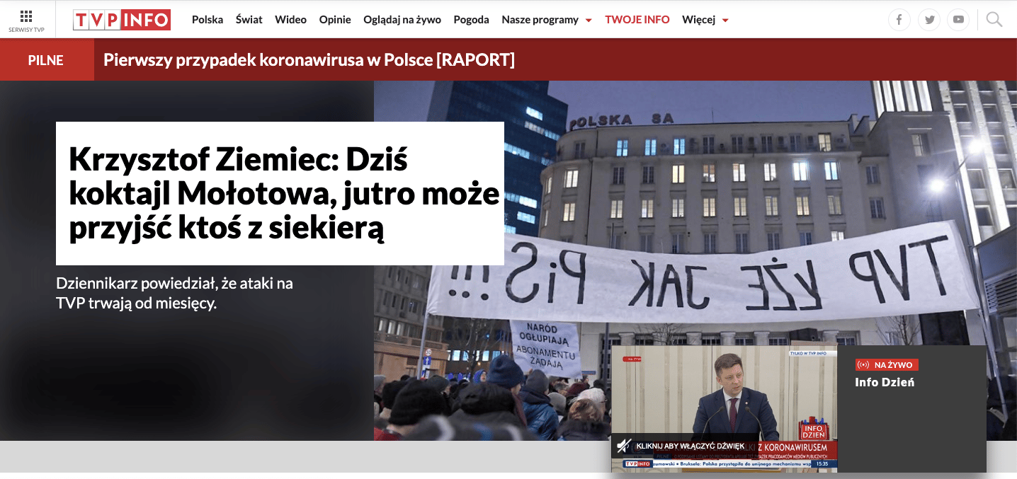TVP Info do ostatniej chwili walczy o to, żeby prezydent Andrzej Duda podpisał ustawę o 2 mld zł na media państwowe, 6 marca 2020, ok. godz. 15:40