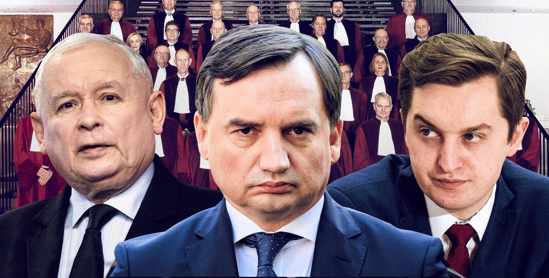 Jarosław Kaczyński, Zbigniew Ziobro i Sebastian Kaleta