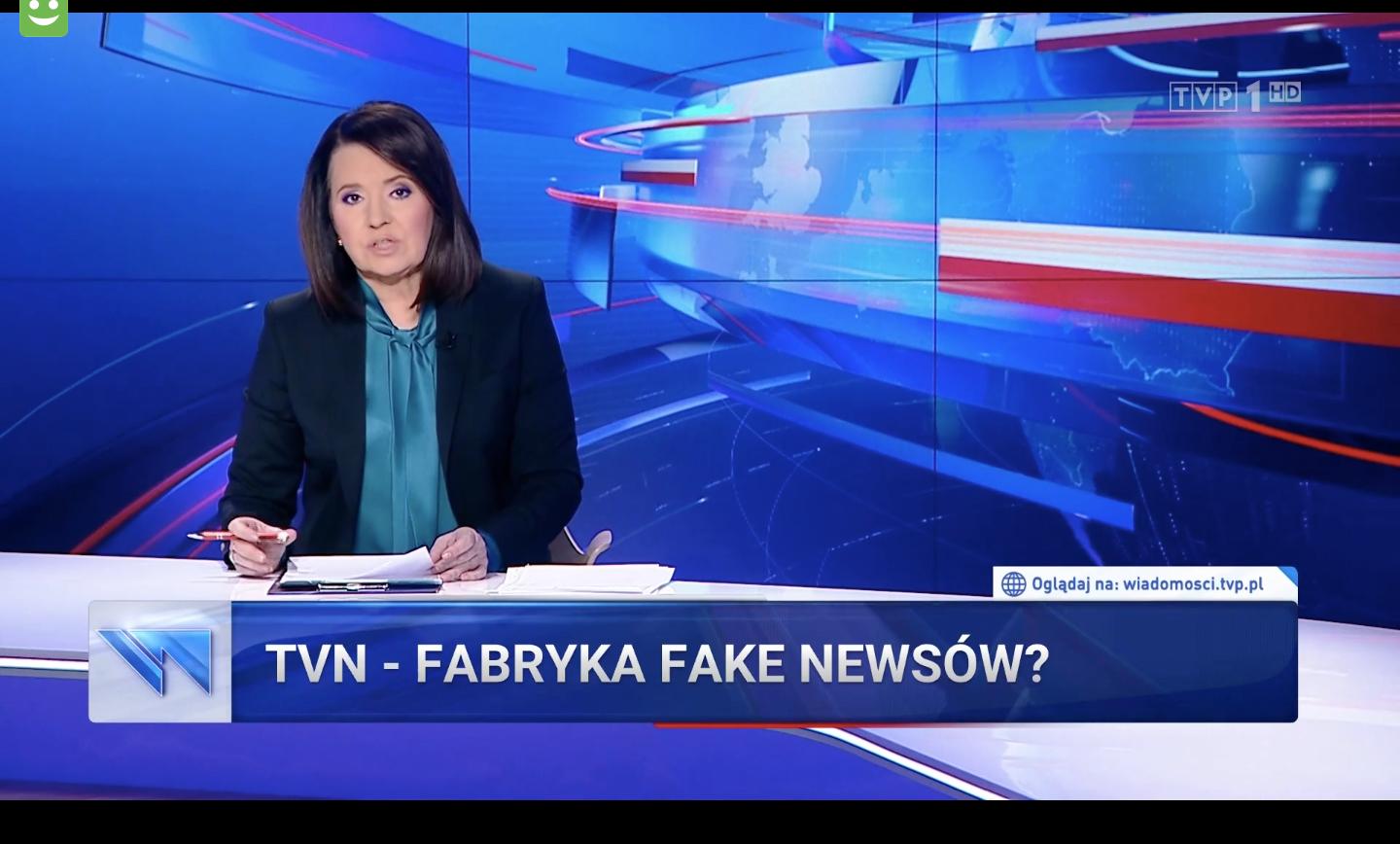 Nagonka Wiadomości TVP na TVN - screen z programu informacyjnego