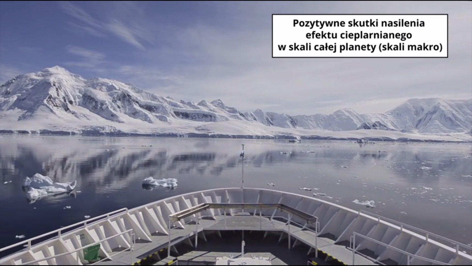 Kadr z filmu edukacyjnego MEN przedstawiające pozytywne skutki zmiany klimatu