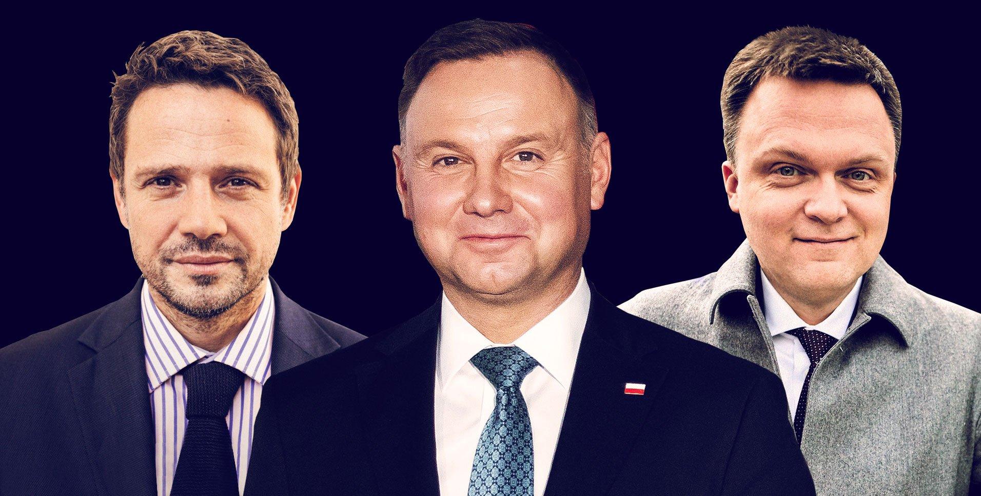 Andrzej Duda, Szymon Hołownia, Rafał Trzaskowski. Sondaż - II tura wyborów to zdecydowana wygrana Hołowni z Dudą