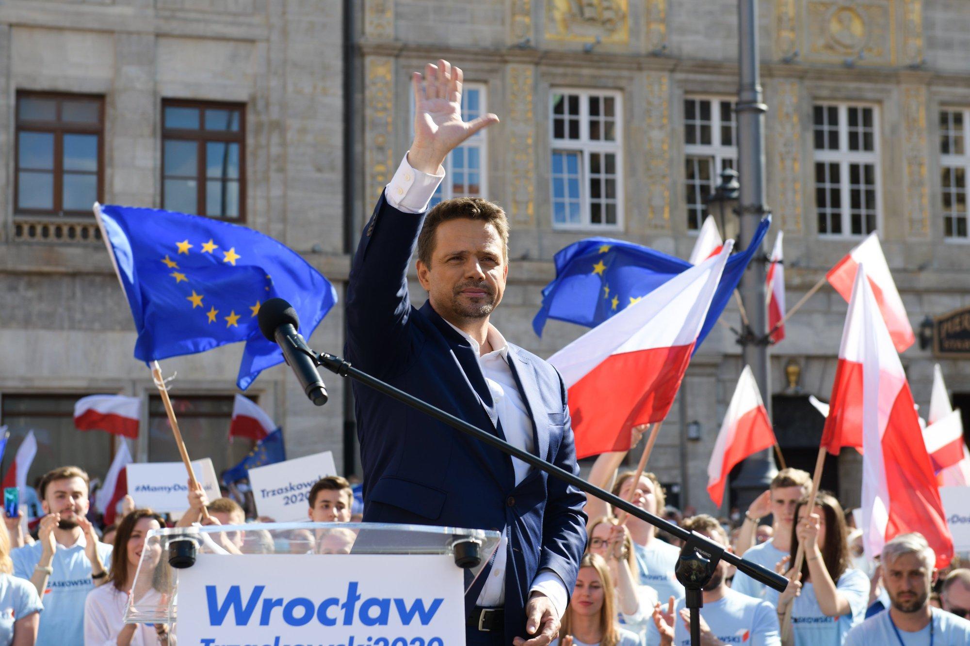 Rafał Trzaskowski na wiecu we Wrocławiu