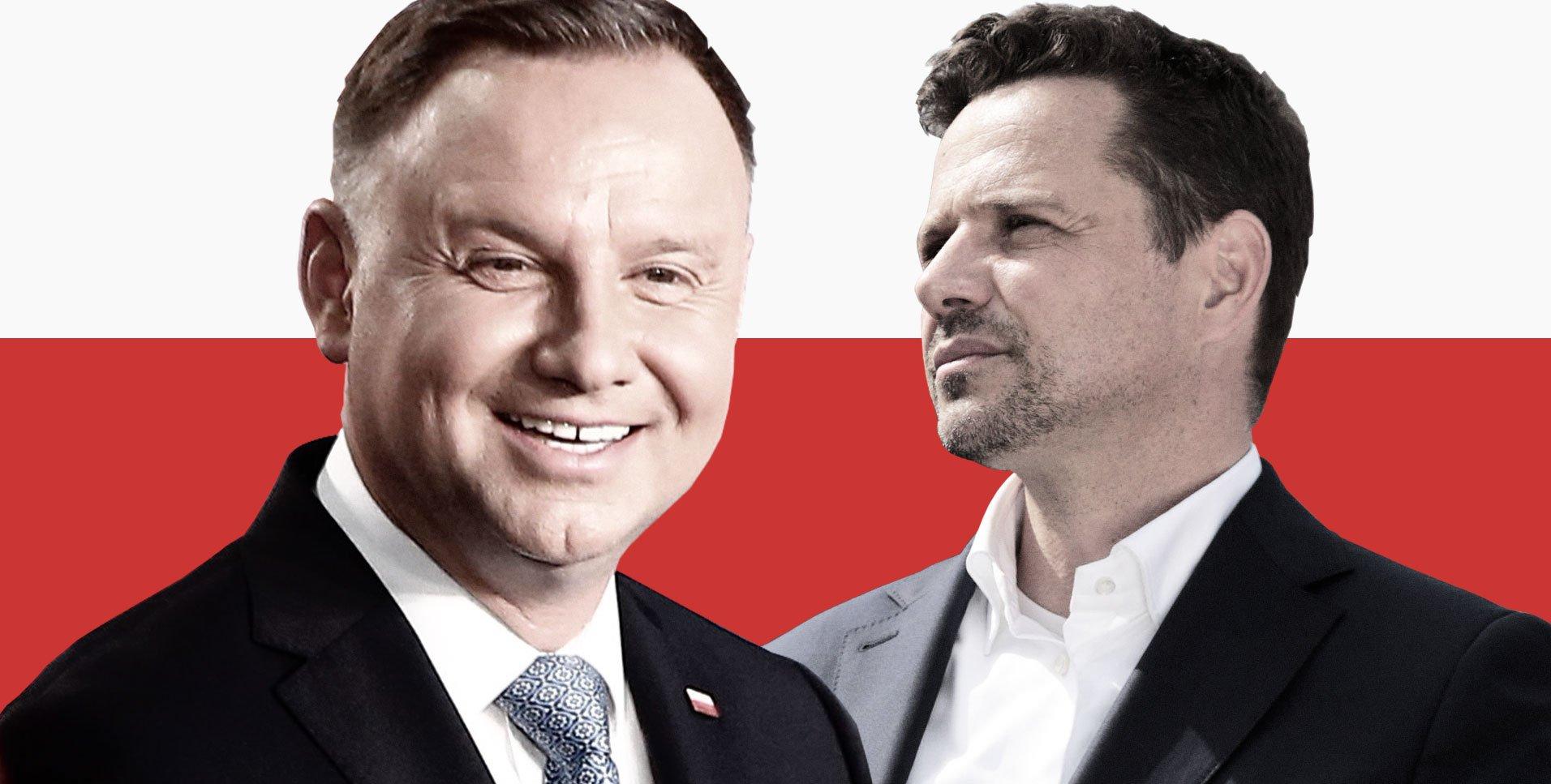 Andrzej Duda, Rafał Trzaskowski, wyniki late poll