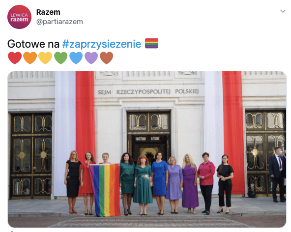 posłanki Lewicy przed zaprzysiężeniem prezydenta Andrzeja Dudy, Sejm, 6 sierpnia 2020