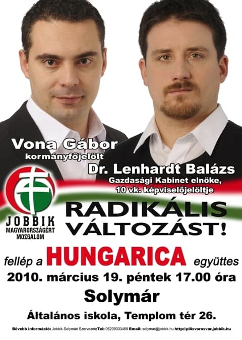Hungarica zaprasza na spotkanie z liderem Jobbiku Gaborem Voną