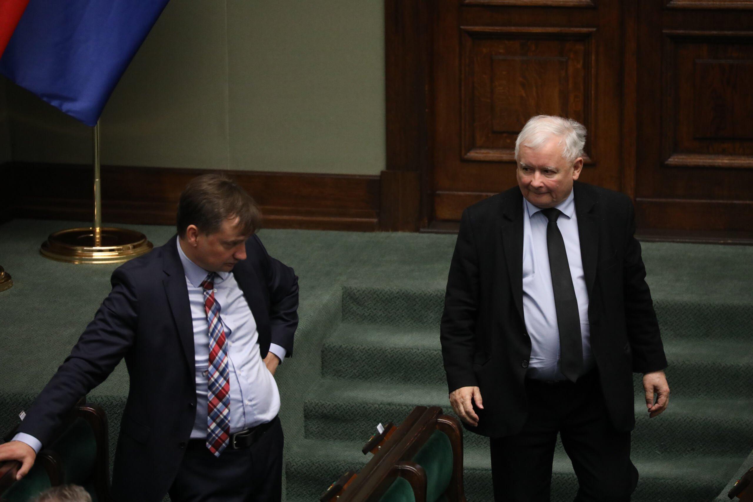 Zbigniew Ziobro i Jarosław Kaczyński w Sejmie