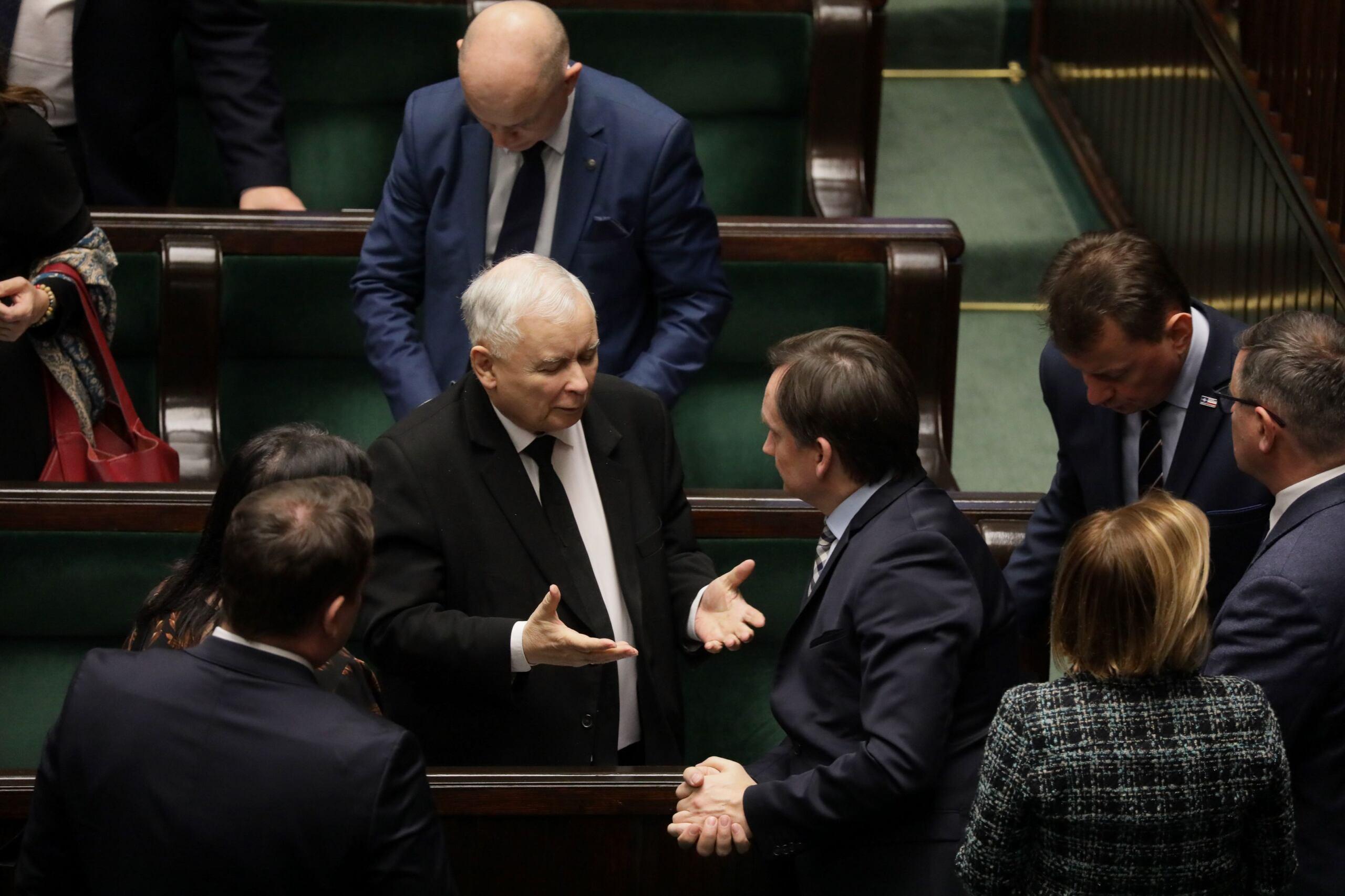 Zbigniew Ziobro i Jarosław Kaczyński w Sejmie
