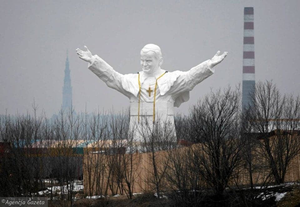 Papież gigant w Częstochowie - fot. Grzegorz Skowronek / Agencja Gazeta