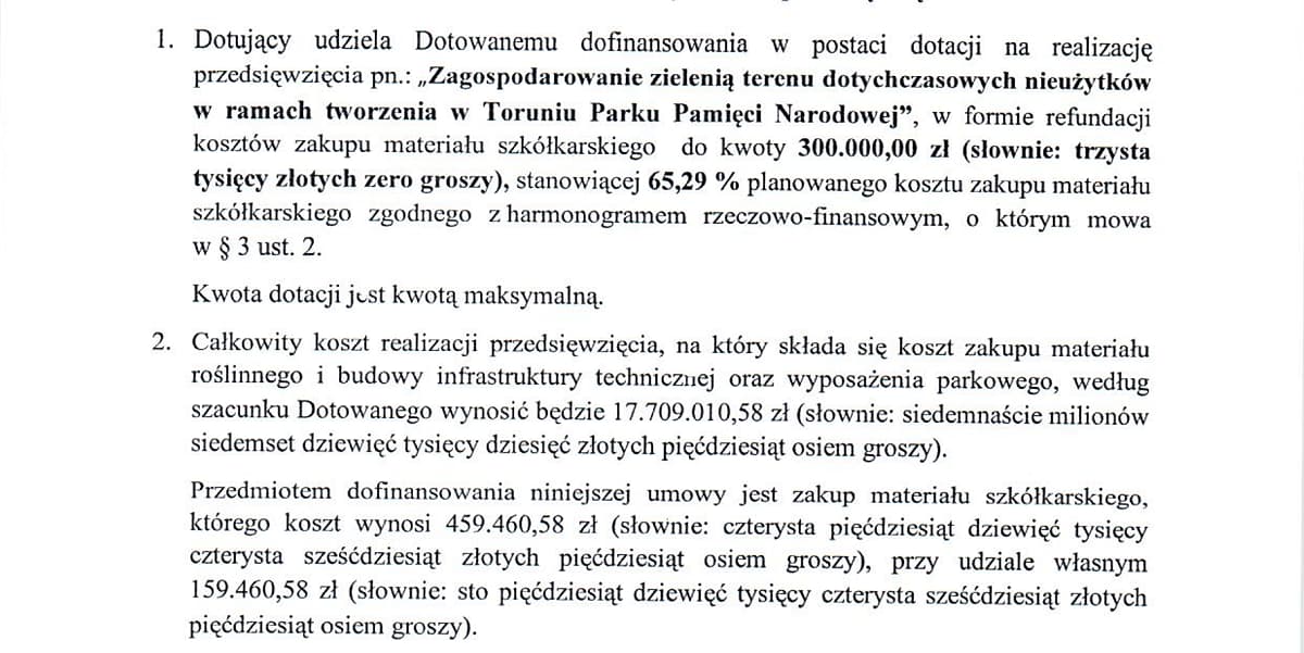 umowa Lux Veritatis z WFOŚiGW w Toruniu