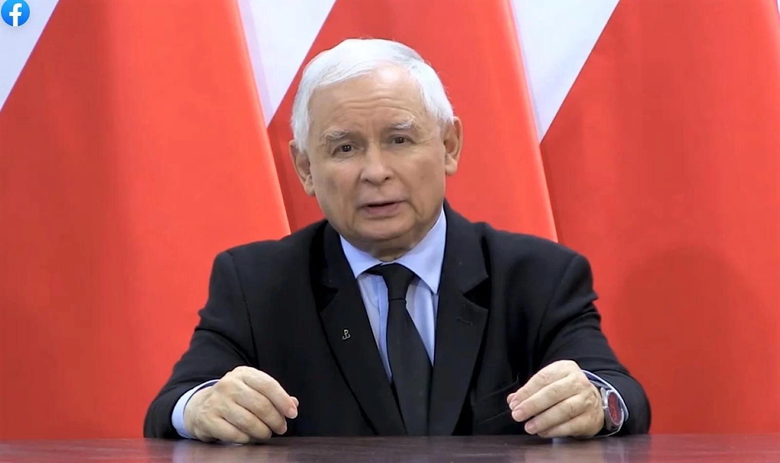 Jarosław Kaczyński wygłasza oświadczenie dotyczące protestów w Polsce