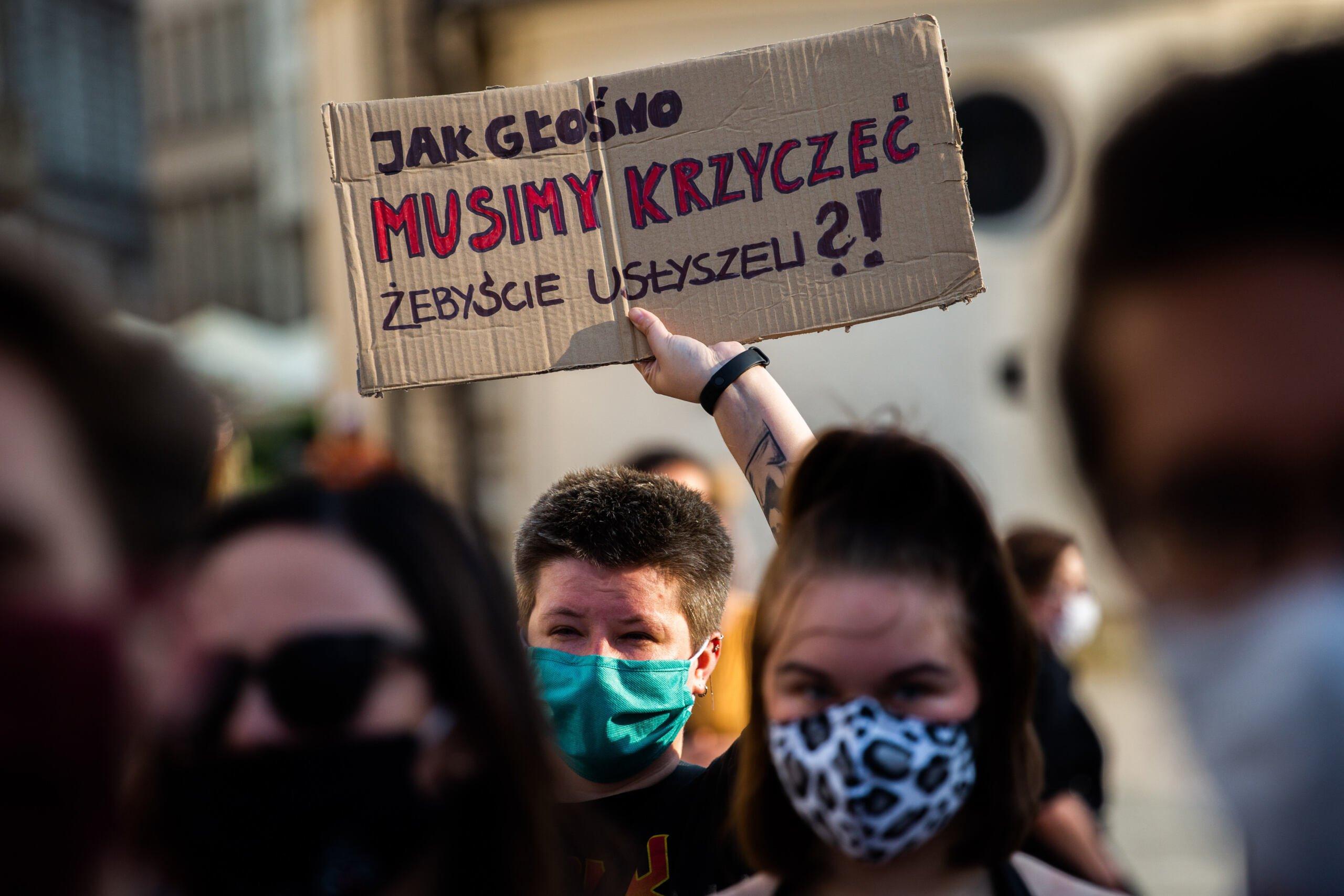 Protest kobiet w Krakowie