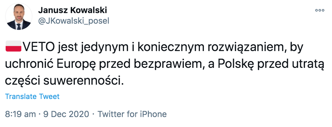 tweet Janusza Kowalskiego