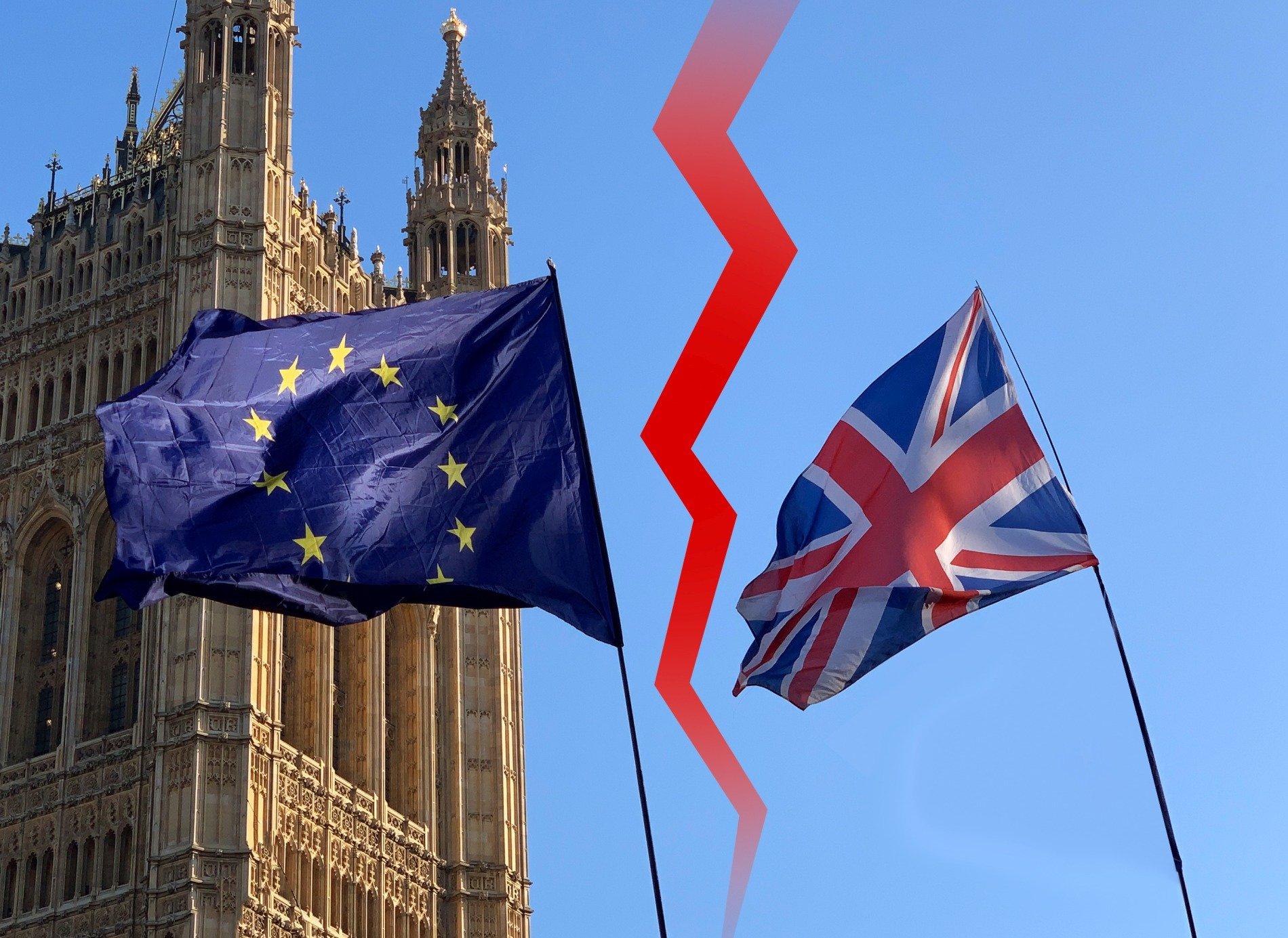 brexit flagi UE i UK