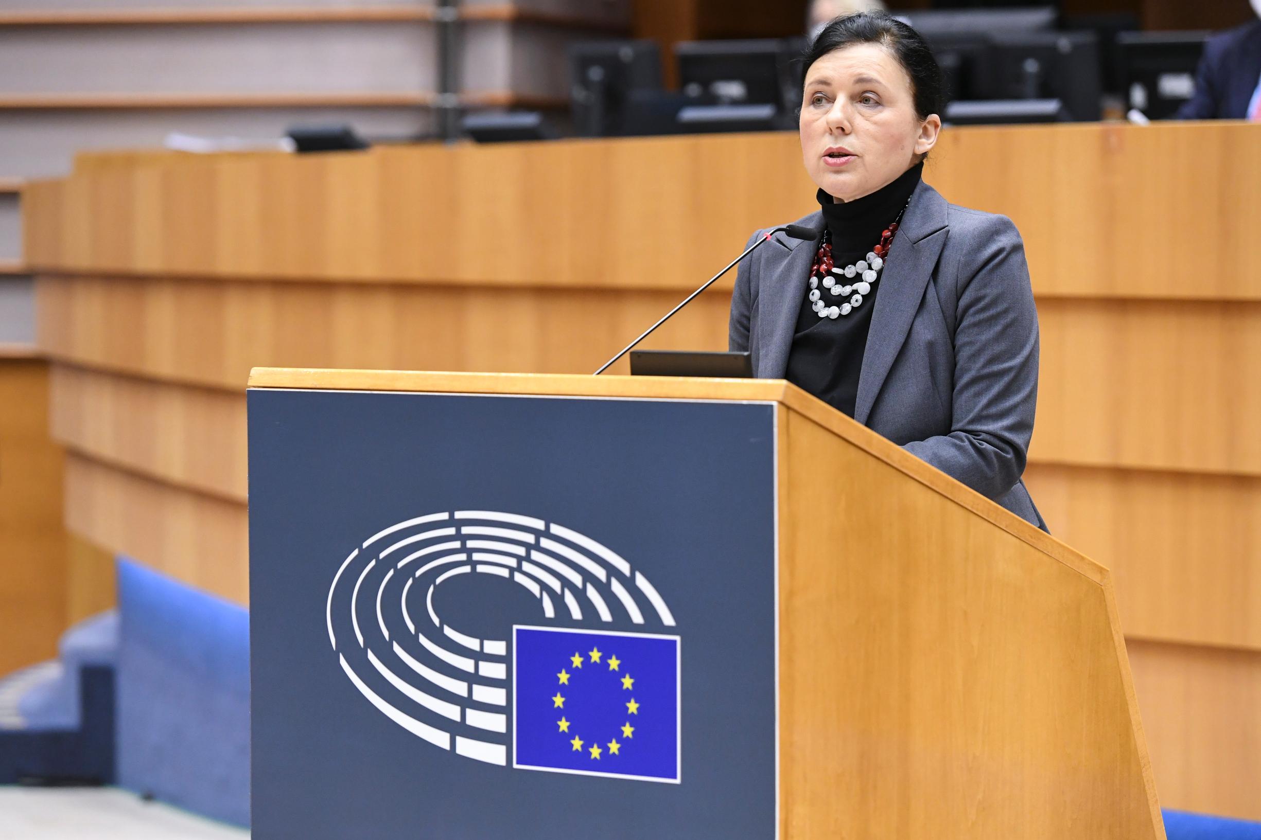 Vera Jourova w Parlamencie Europejskim