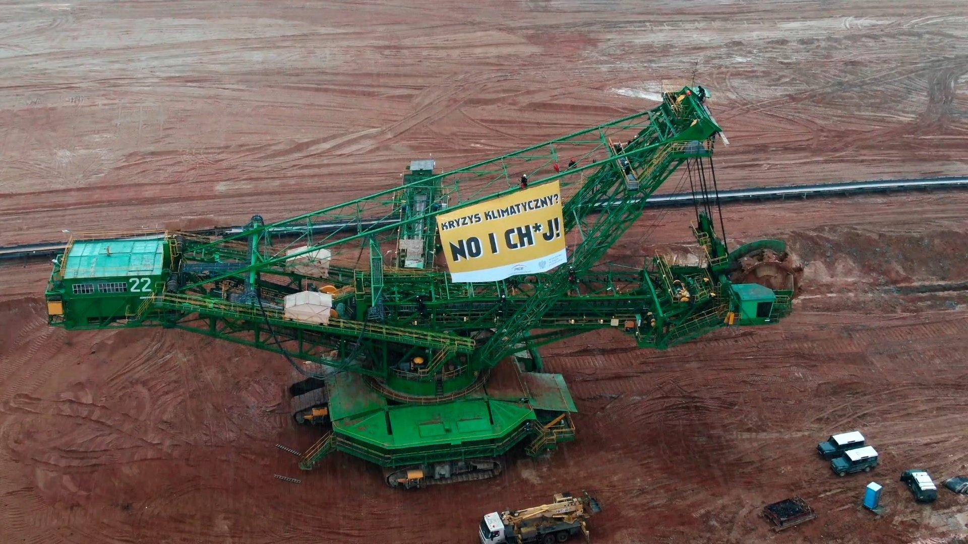 Protest Greenpeace w kopalni Turów