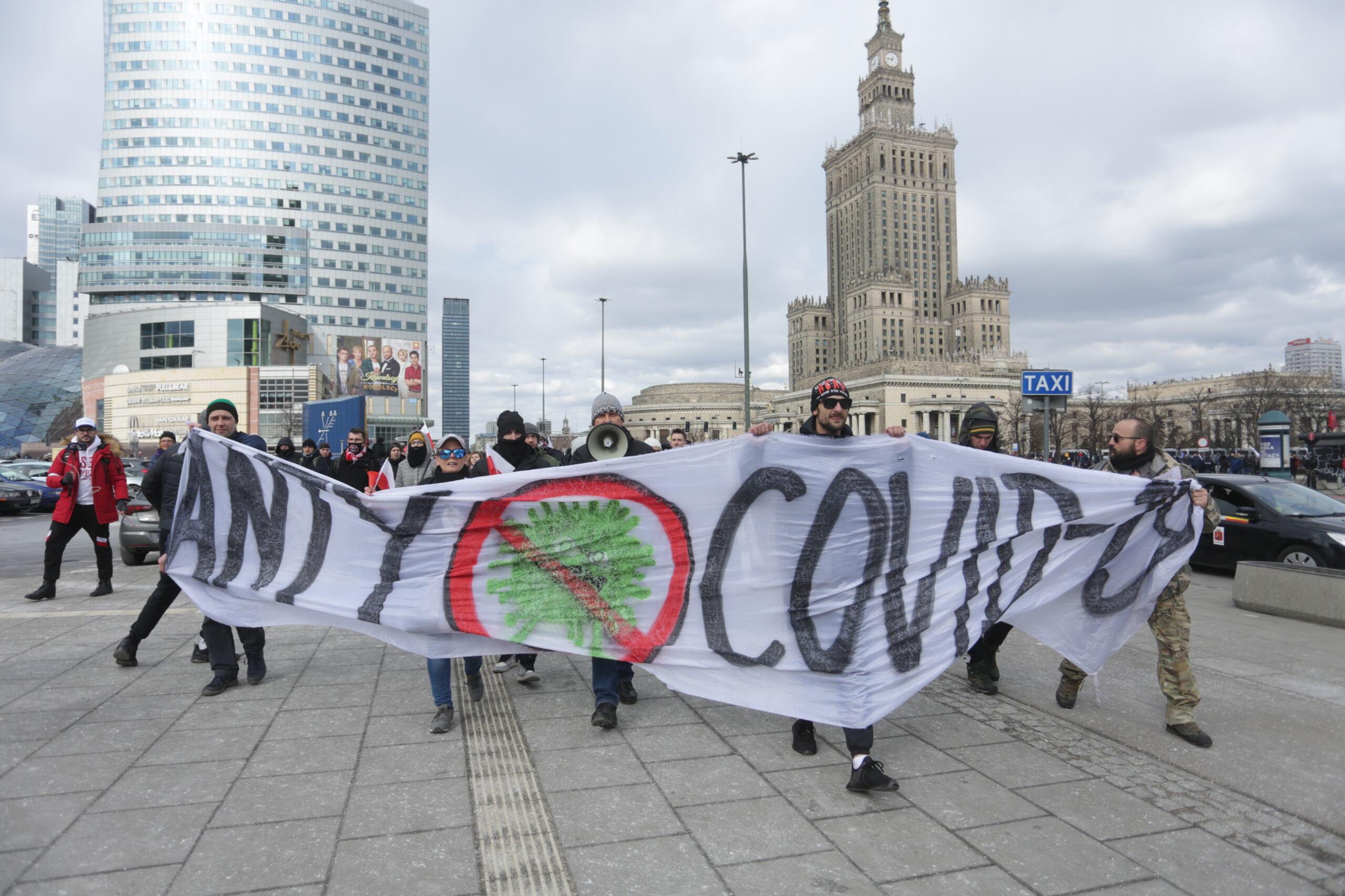 Demonstracja przeciwników obostrzeń i szczepień, Warszawa, 20 marca 2021