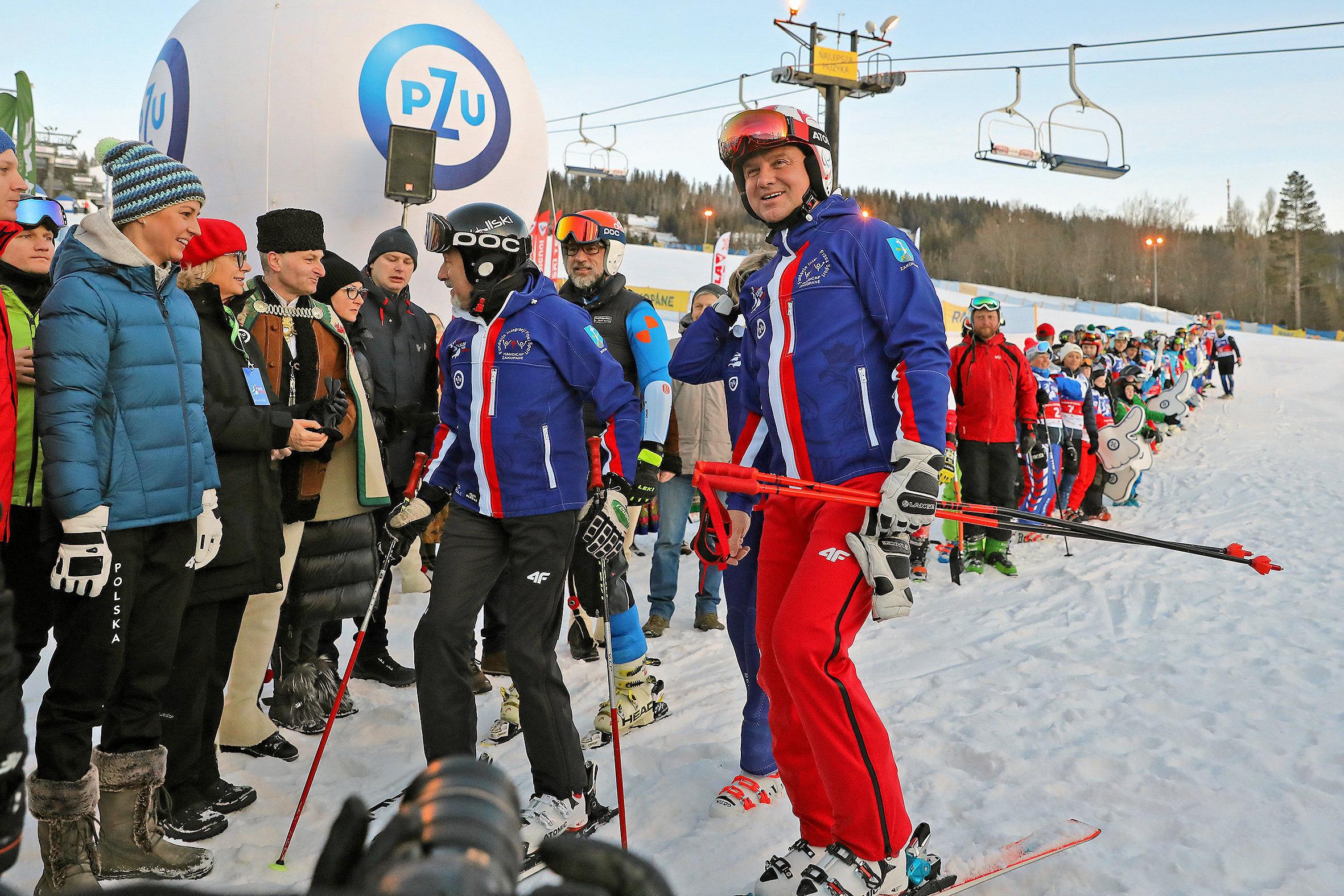 Andrzej Duda na stoku narciarskim