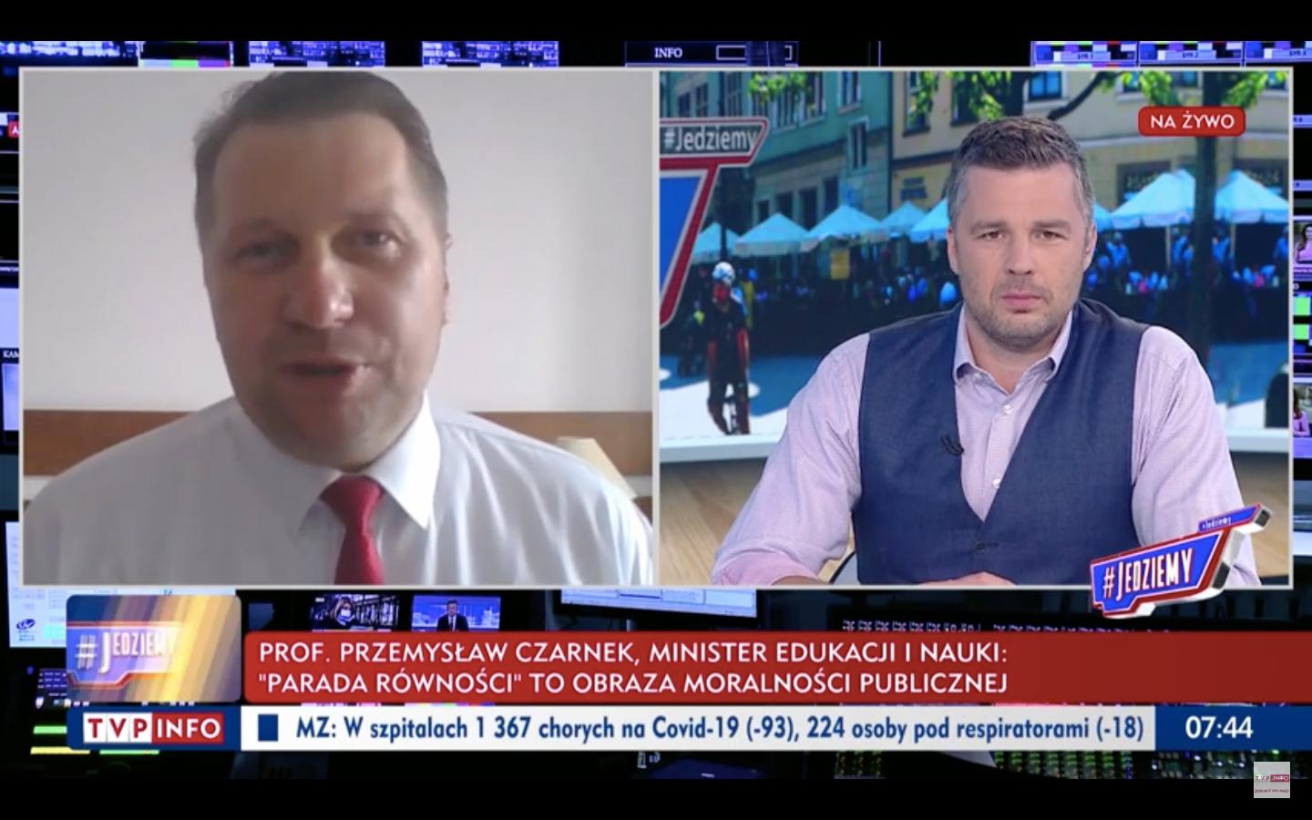 Przemysław Czarnek w programie TVP Info