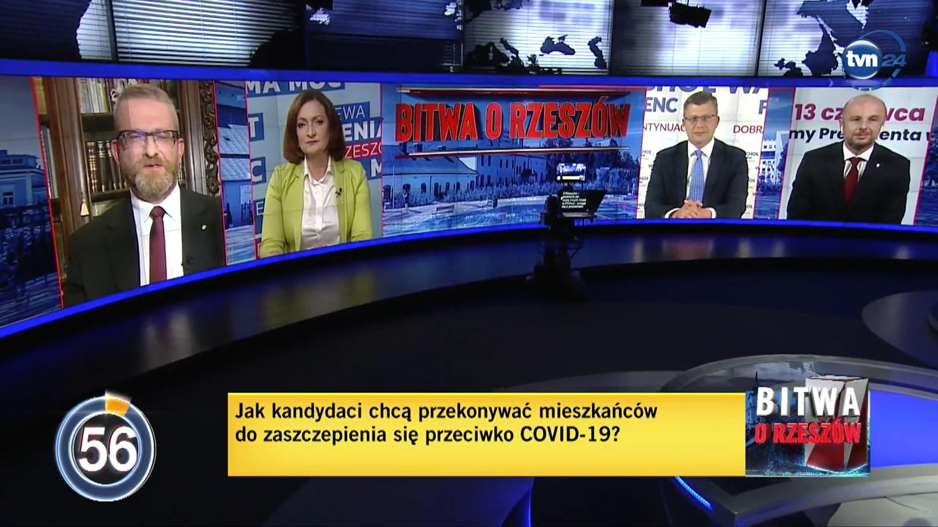 Debata w TVN24 przed wyborami w Rzeszowie