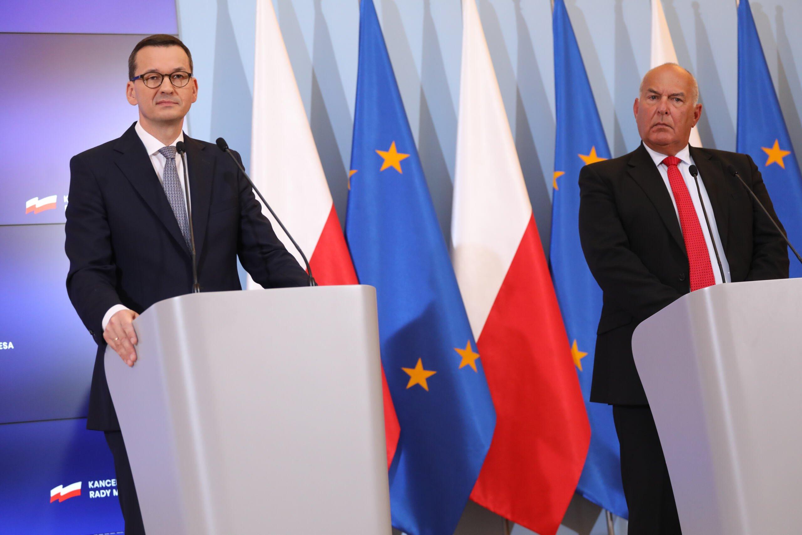 Premier Mateusz Morawiecki i minister finansów Tadeusz Kościński