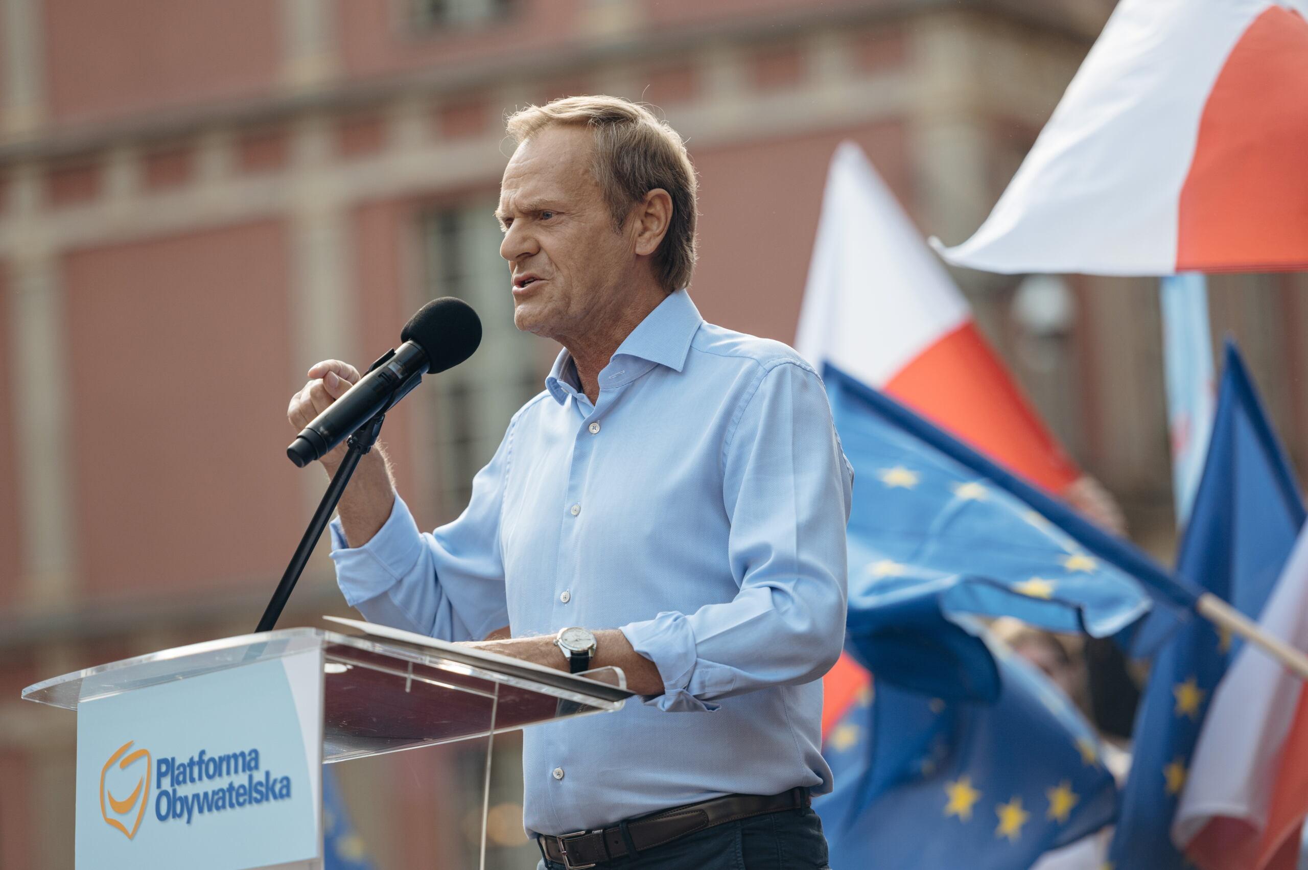 Donald Tusk na wiecu w Gdańsku