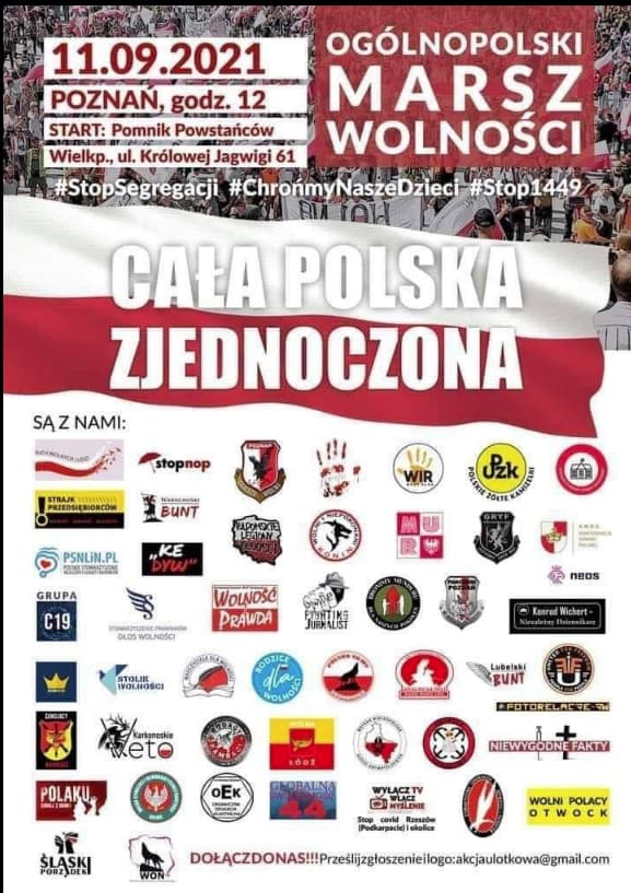 ulotka zapraszająca na Marsz Wolności 11 września w Poznaniu