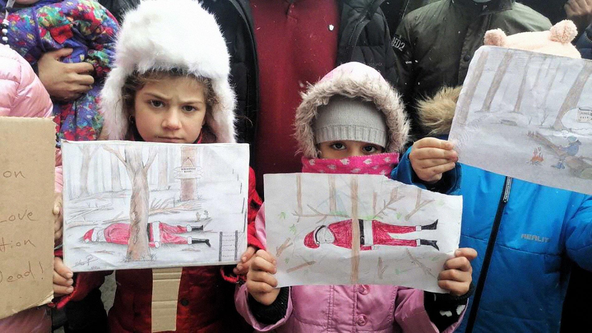 Dzieci w ośrodku po białoruskiej stronie