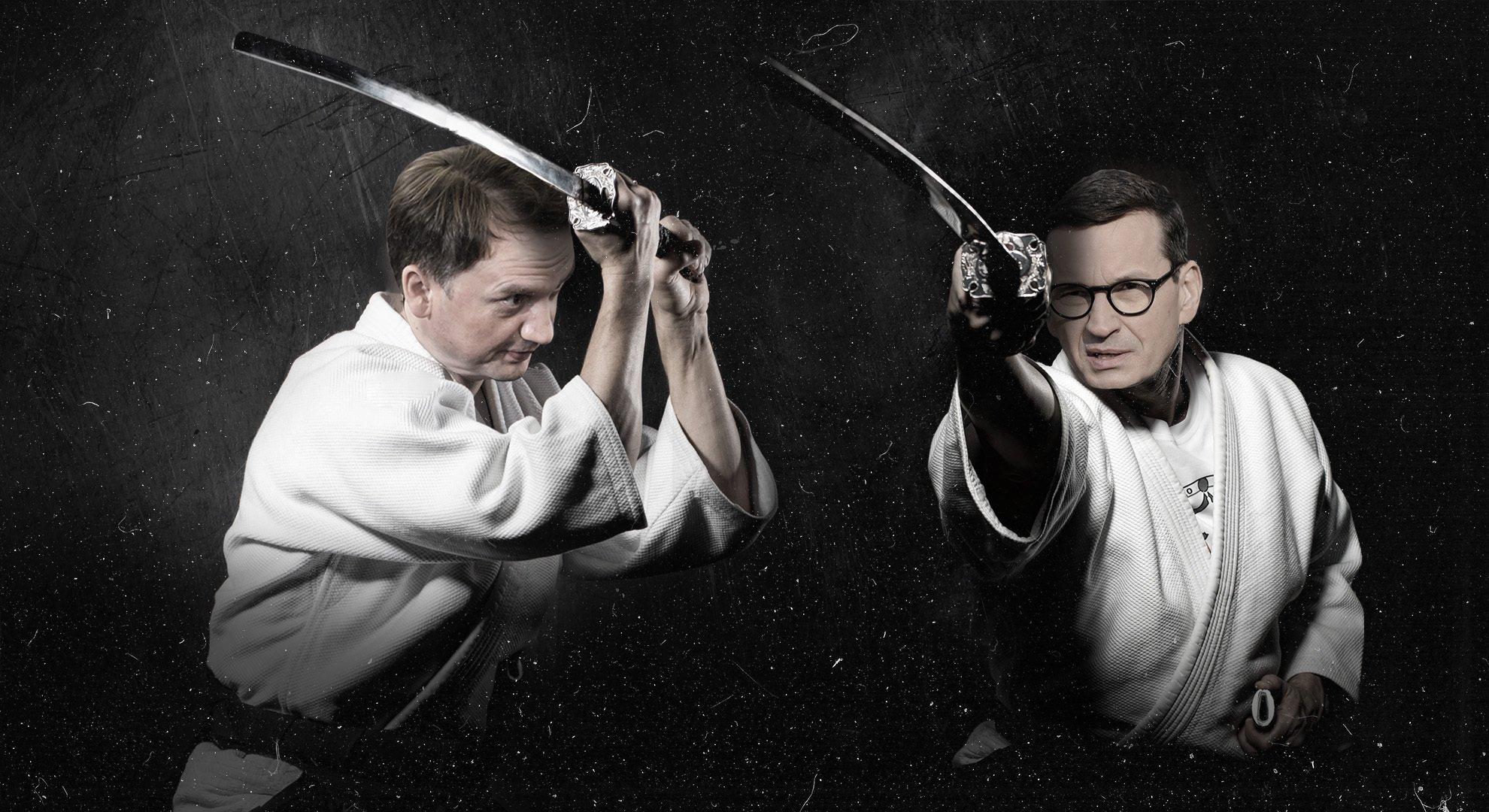 Zbigniew Ziobro i Mateusz Morawiecki w pojedynku na szable