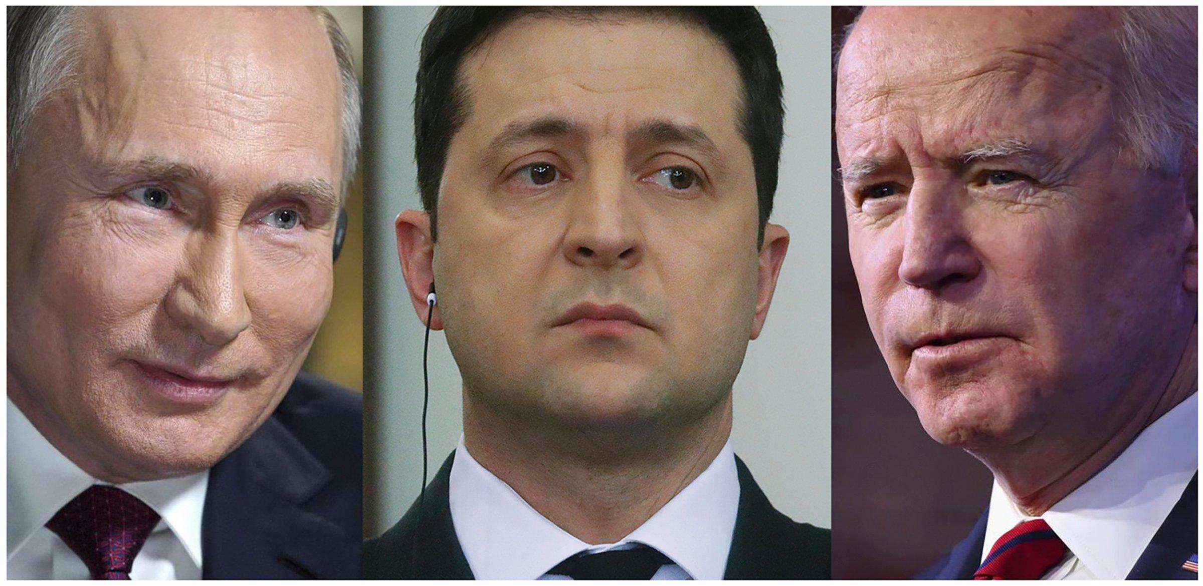 Władminir Putin, Wołodymyr Zełenski, Joe Biden