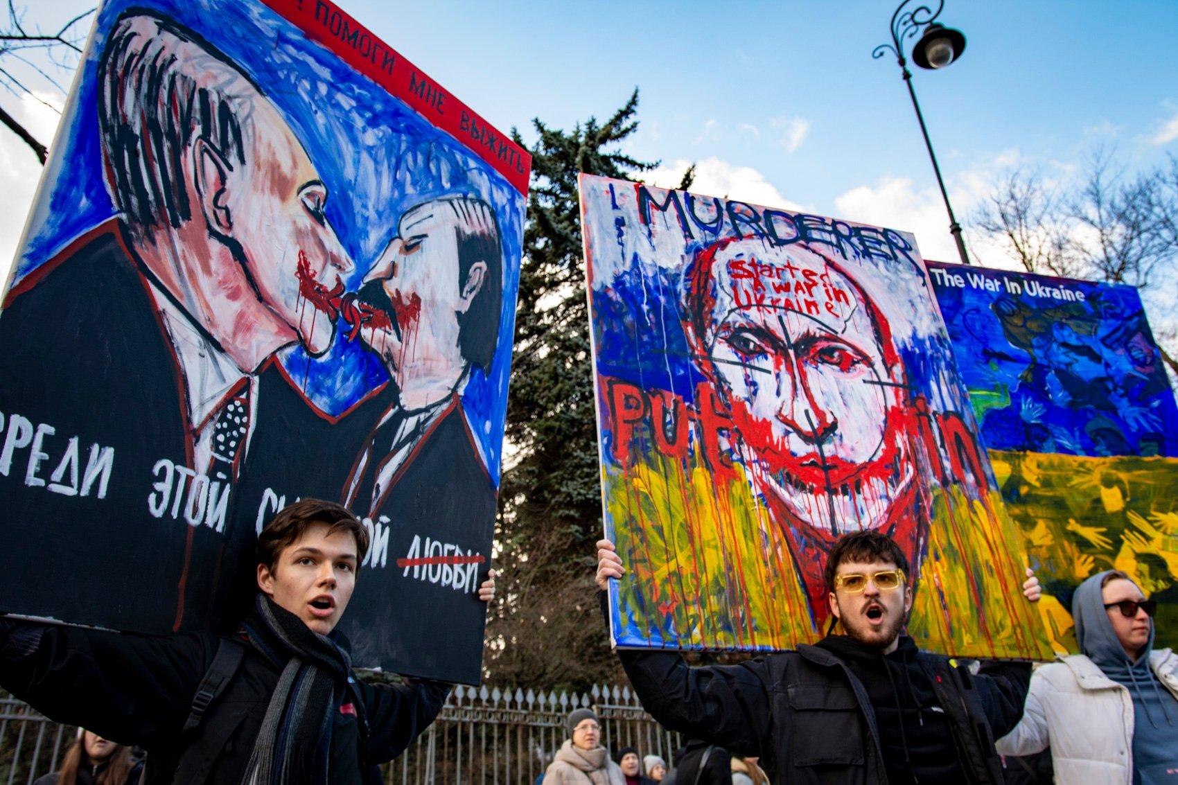 Demonstracja wsparcia dla Ukrainy przeciw agresji Rosji