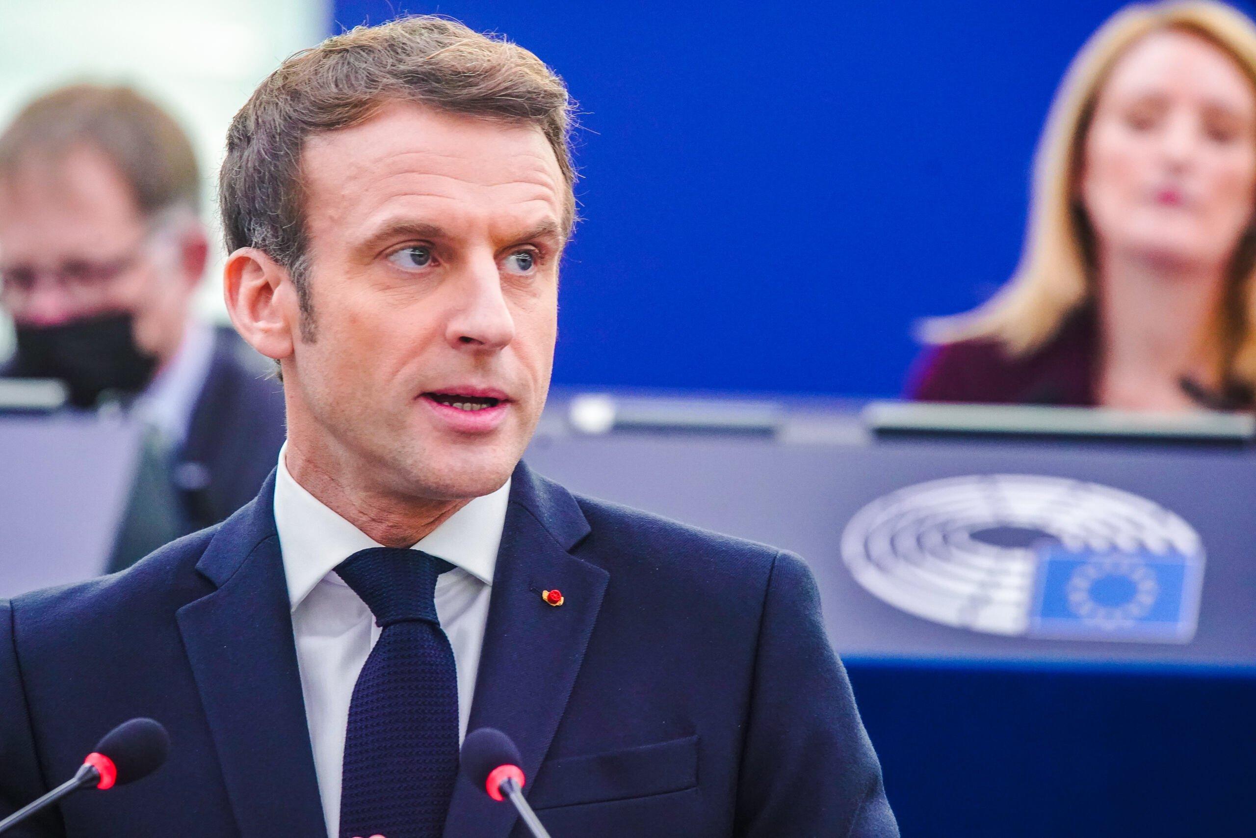 Macron w Parlamencie Europejskim przemawia