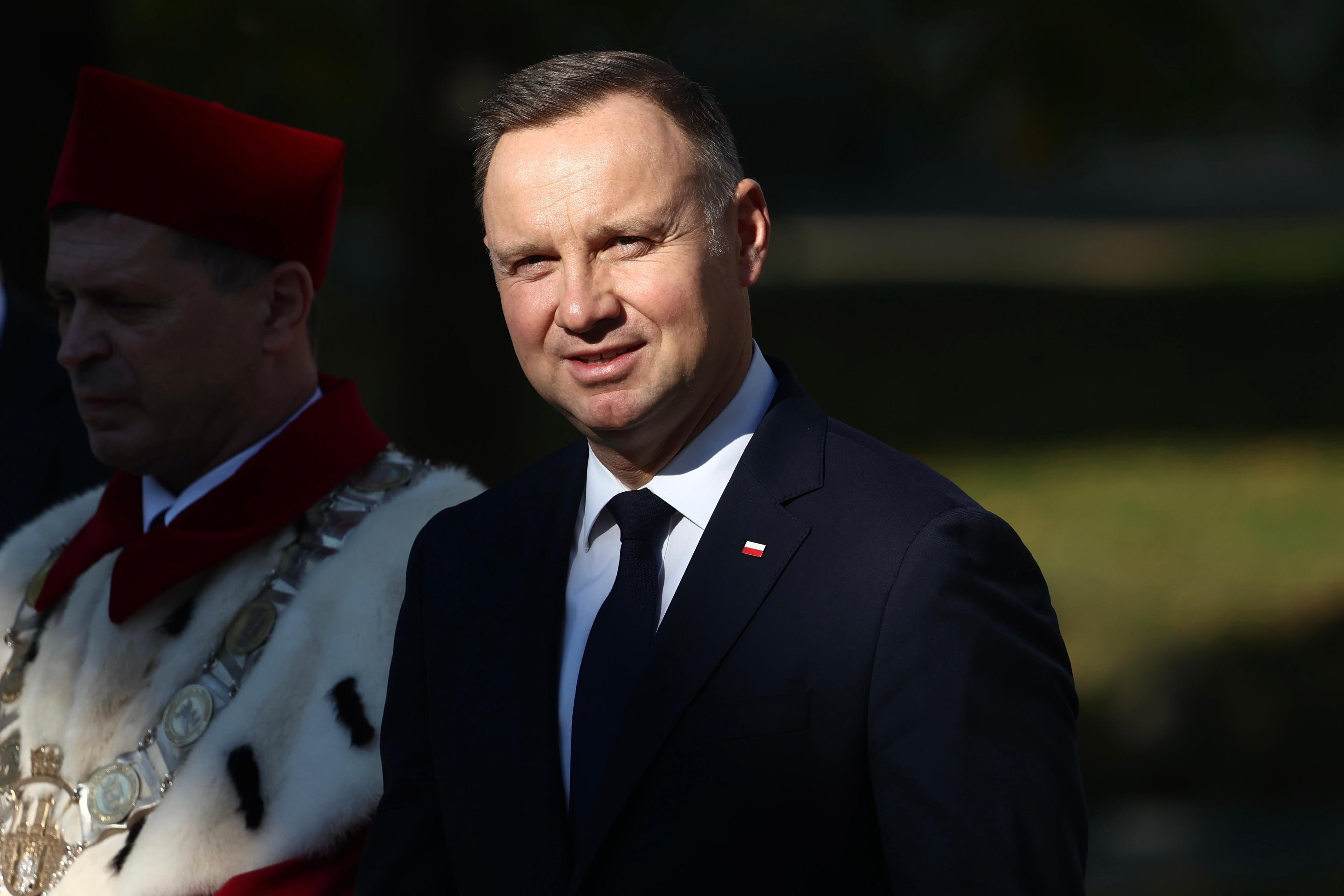 Prezydent Andrzej Duda podczas inauguracji roku akademickiego .