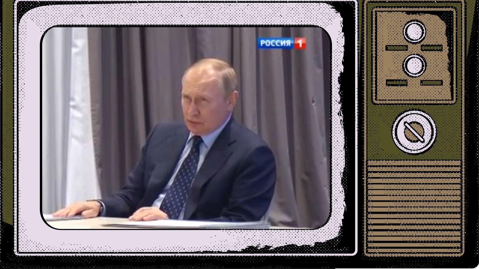 Grafika: Putin w starym telewizorze