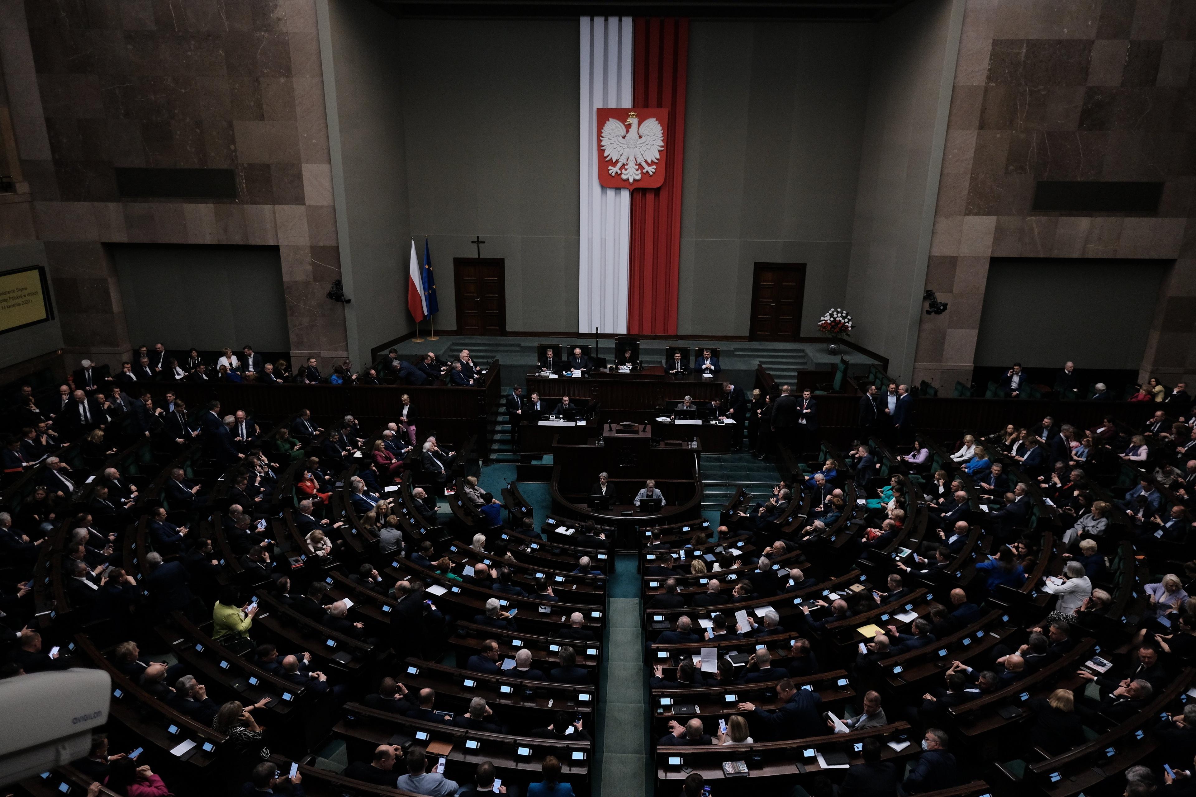 Sala plenarna podczas 74 posiedzenia Sejmu IX kadencji