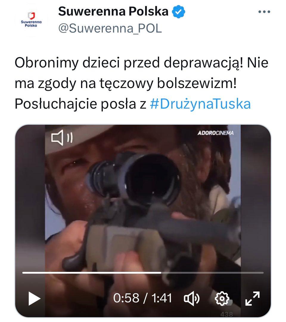 Twitterowy wpis Suwerennej Polski o Franku Sterczewskim.