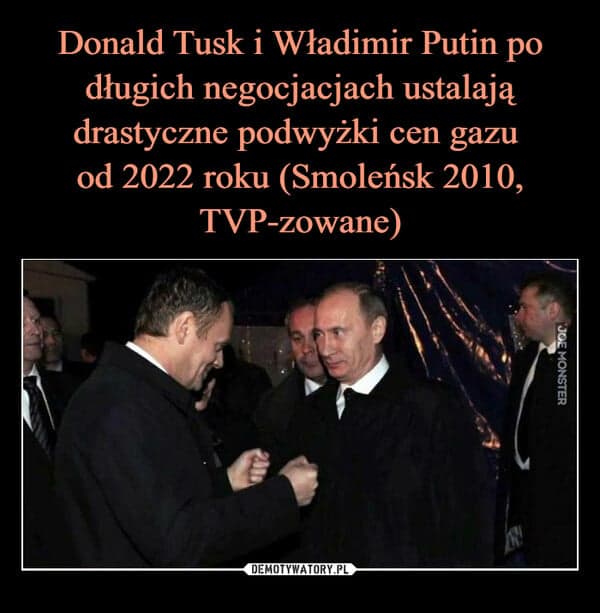 mem: spotkanie Tuska z Putinem na molo w Sopociei podpis – ustalają ceny gazu