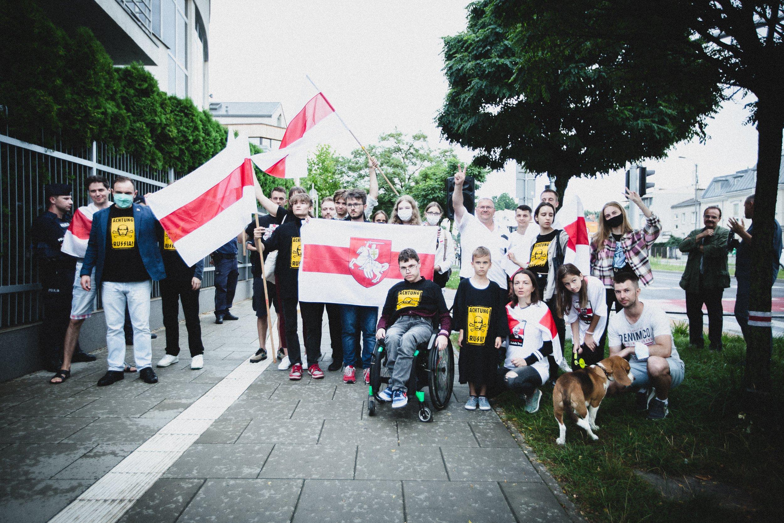 Warszawa, 27.07.2021. Akcja solidarnościowa z Bialorusią